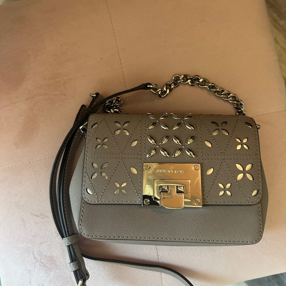 Michael Kors Gray Quilted Crossbody Bag
